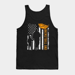 American Flag Basketball Dad And Son Gift T-shirt For Men Boys Kids Tank Top